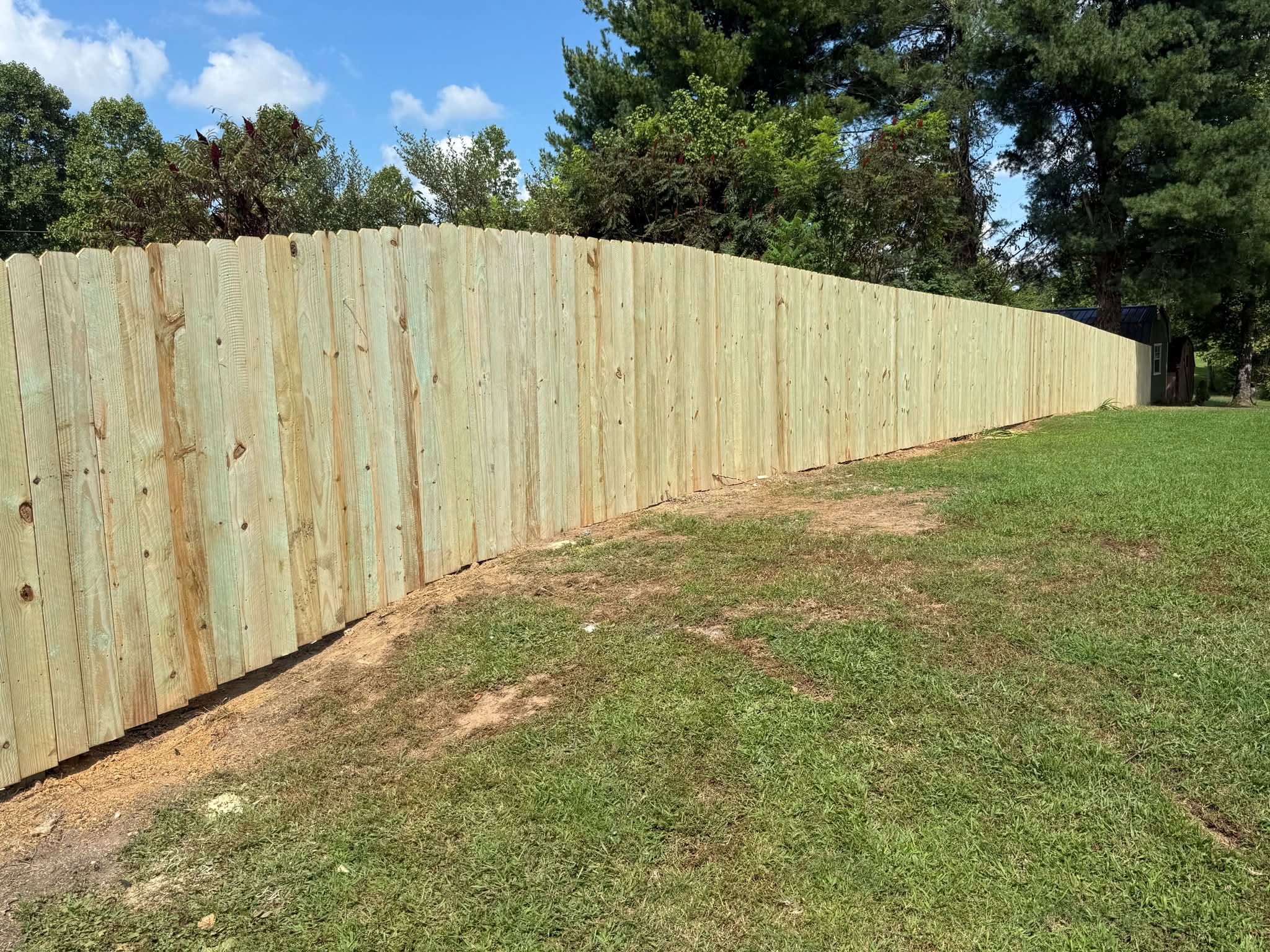 Wood privacy fence built by Tennessee Fence Systems LLC in Crossville, Tennessee